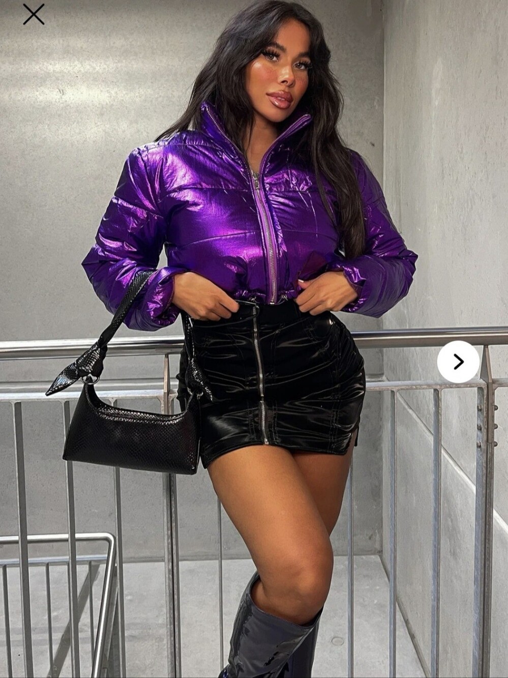 Fashion Nova / Show Time Puffer Jacket- W Sz Medium - Picture 5 of 8